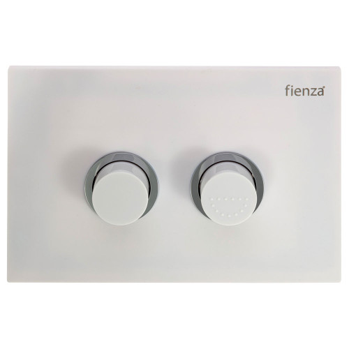 R&T Raised Button PWD Flush Plate White [323657]