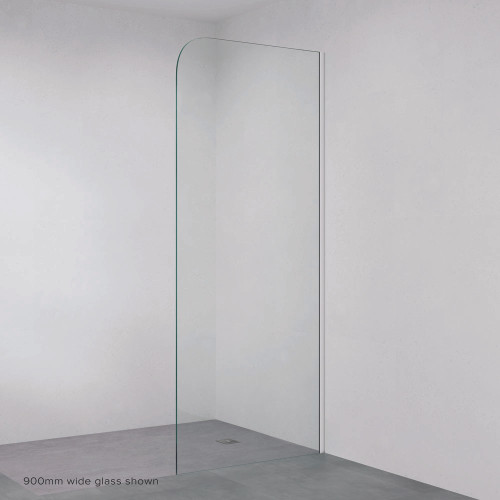 Rectangular Frameless Glass Shower Panel with Channel 700mm Brushed Nickel [324892]