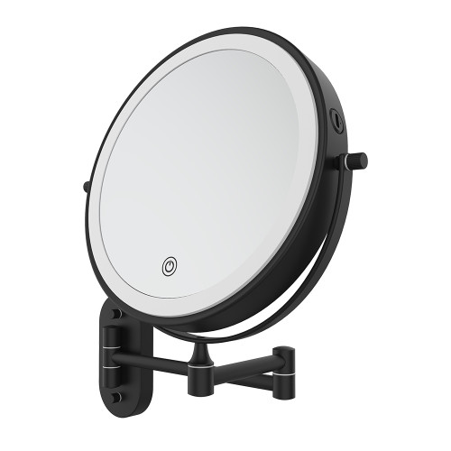 Swivel LED Magnifying Mirror Matte Black [325384]