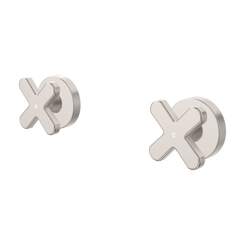 Kaya Cross Wall Taps Brushed Nickel [326081]