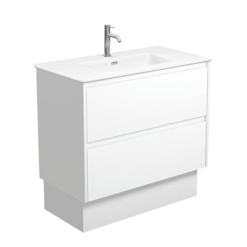 JOLI Matte White Amato 900 Satin White Vanity on Kick 3 Tap Holes [327091]