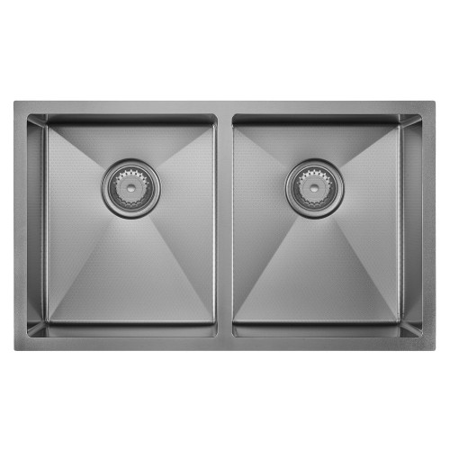 Hana Anti-Scratch 27L/27L Double Kitchen Sink Gunmetal [328562]
