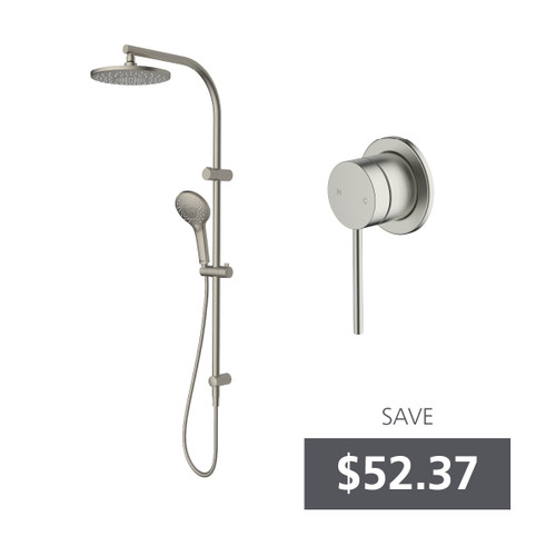 Rome Dual Shower Bundle Brushed Nickel [331079]
