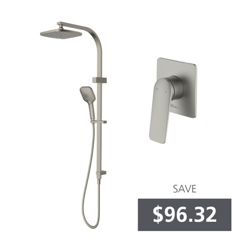 Monaco Dual Shower Bundle Brushed Nickel [331070]