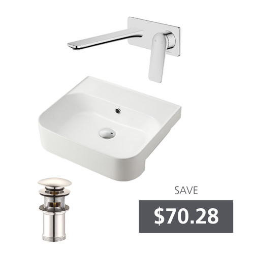Dublin Semi-Recessed Basin Bundle Chrome [331080]