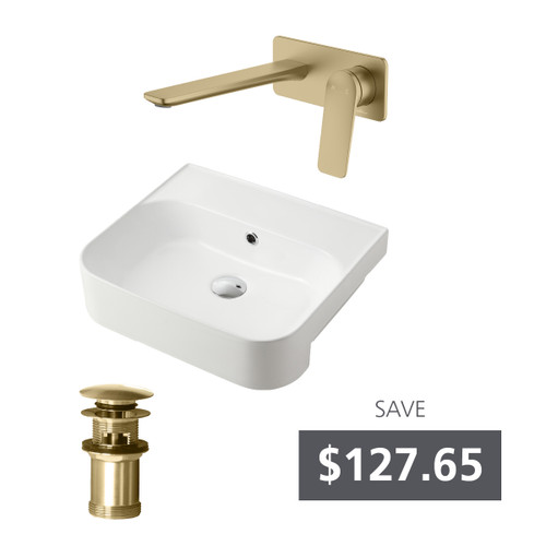 Dublin Semi-Recessed Basin Bundle Classic Gold [331077]