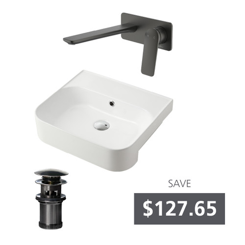Dublin Semi-Recessed Basin Bundle Gunmetal [331074]