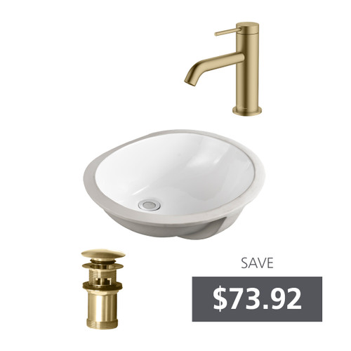 Oslo Oval Undermount Basin Bundle Classic Gold [331068]
