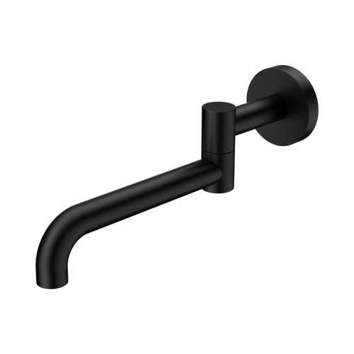 Mecca Wall Mounted Swivel Bath Spout (Only) 225mm II Matte Black [330935]