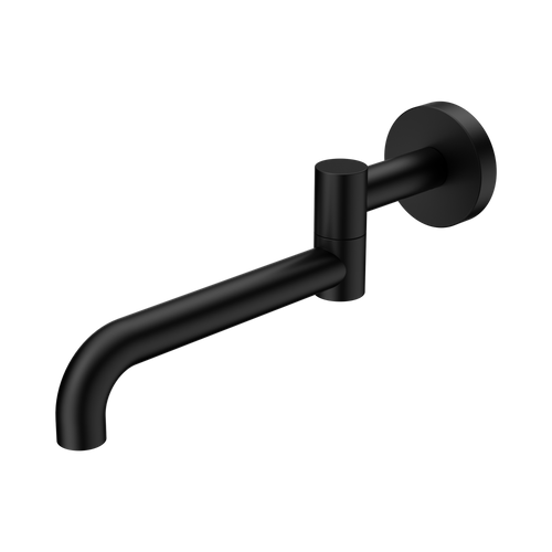 Mecca Wall Mounted Swivel Bath Spout (Only) 225mm II Matte Black [330935]