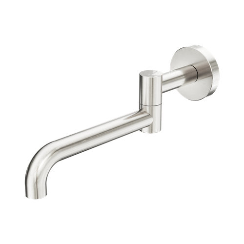 Mecca Wall Mounted Swivel Bath Spout (Only) 225mm II Brushed Nickel [330895]