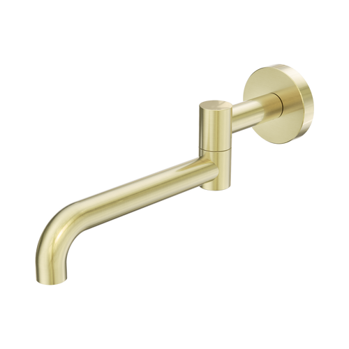 Mecca Wall Mounted Swivel Bath Spout (Only) 225mm II Brushed Gold [330923]