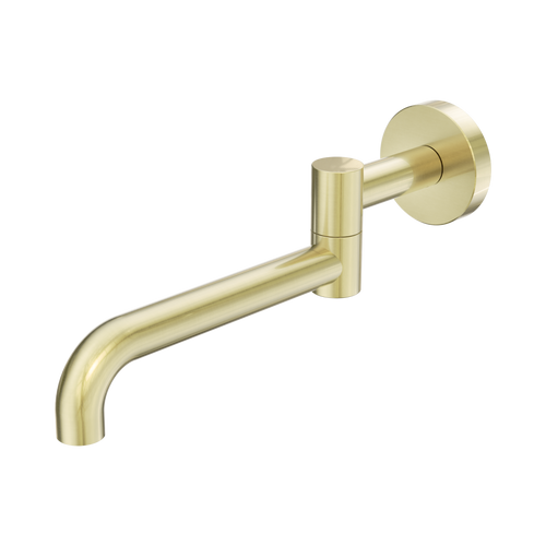 Mecca Wall Mounted Swivel Bath Spout (Only) 225mm II Brushed Gold [330923]