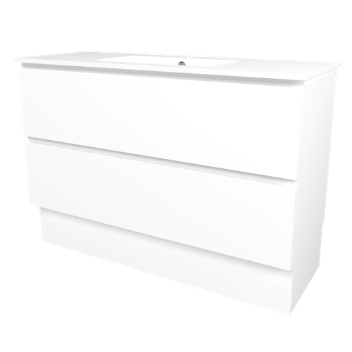 Elemental Plus Vanity  1200mm Centre Bowl Alpha Top Floor StandingWhite Ultra Matte 1 Tap Hole [331196]