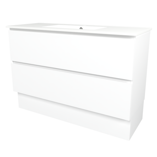 Elemental Plus Vanity  1200mm Centre Bowl Alpha Top Floor StandingWhite Ultra Matte 1 Tap Hole [331196]