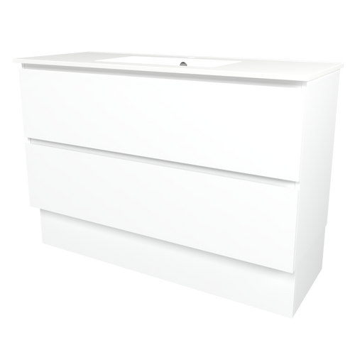 Elemental Plus Vanity  1200mm Centre Bowl Alpha Top Floor StandingWhite Ultra Matte 1 Tap Hole [331196]
