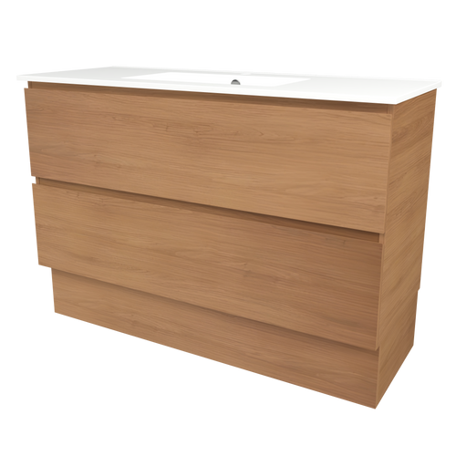 Elemental Plus Vanity Centre Bowl Alpha Top Floor Standing Tassie Oak 1200mm 1 Tap Hole [331190]
