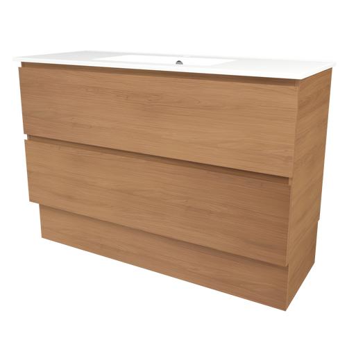 Elemental Plus Vanity Centre Bowl Alpha Top Floor Standing Tassie Oak 1200mm 1 Tap Hole [331190]