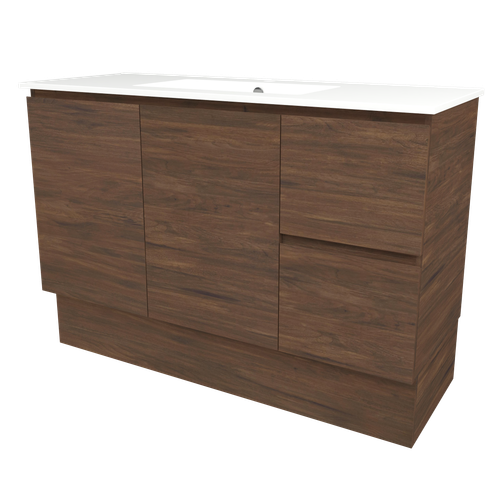 Elemental Vanity 1200mm Centre Bowl Alpha Top Floor Standing Aged Walnut 1 Tap Hole [331192]