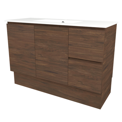 Elemental Vanity 1200mm Centre Bowl Alpha Top Floor Standing Aged Walnut 1 Tap Hole [331192]