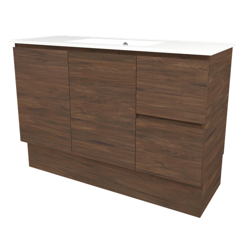 Elemental Vanity 1200mm Centre Bowl Alpha Top Floor Standing Aged Walnut 1 Tap Hole [331192]