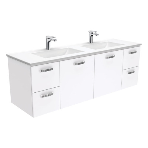 Vanessa Unicab 1500mm Double Bowl Wall-Hung Vanity 1 Tap Hole [168828]