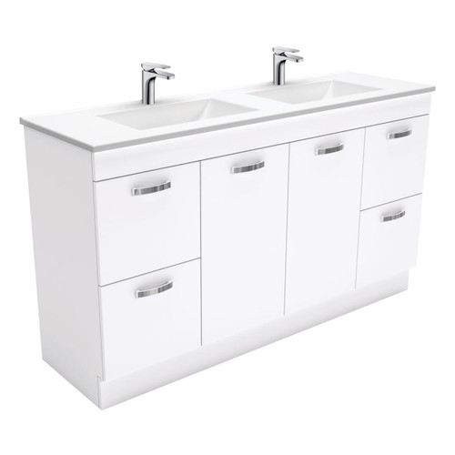 Vanessa Unicab 1500mm Double Bowl Vanity On Kickboard 1 Tap Hole [168826]