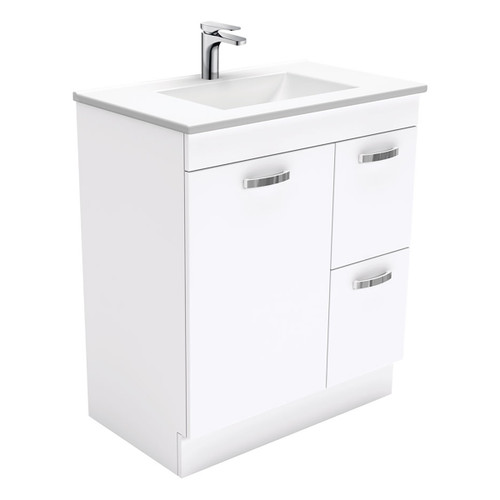 Vanessa Unicab Vanity On Kickboard Right Hand Drawer 750mm 1 Tap Hole [168812]