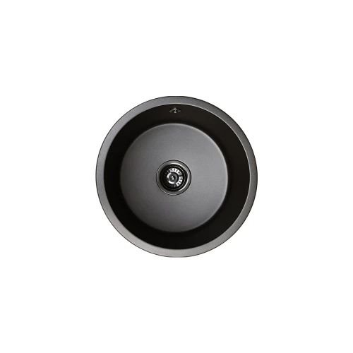 Kuro Granite 28L Round Single Bowl Kitchen Sink Matte Black [332038]