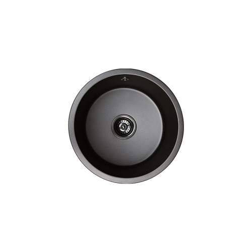 Kuro Granite 28L Round Single Bowl Kitchen Sink Matte Black [332038]