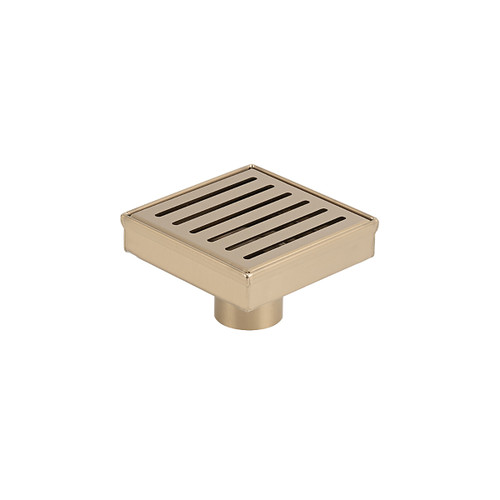 Slotted Square Shower Grate 100mm + 74mm Outlet Warm Brushed Nickel [328517]