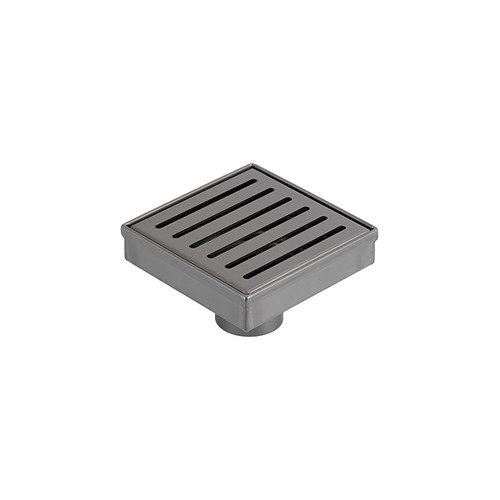Slotted Square Shower Grate 100mm + 74mm Outlet Gunmetal Grey [328513]
