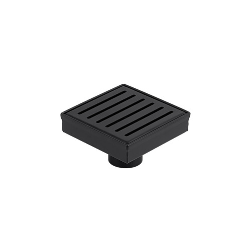 Slotted Square Shower Grate 100mm + 74mm Outlet Matte Black [328485]