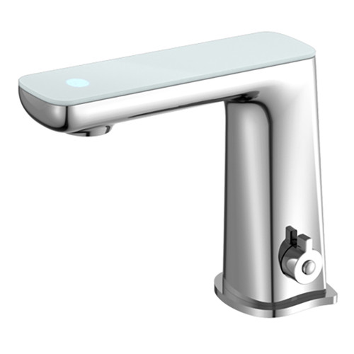 Claudia Sensor Basin Mixer with Opaque White Glass Top 6Star Chrome Lead Free [332421]