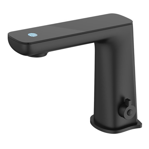 Claudia Sensor Basin Mixer with Black Glass Top 6Star Matte Black Lead Free [332417]