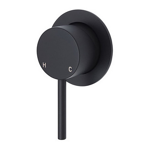 Kaya Wall Bath or Shower Mixer Small Round Plate Matte Black Lead Free [312495]