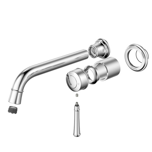 Riviere Wall Basin or Bath Mixer 210mm Trim Kit Chrome [334334]