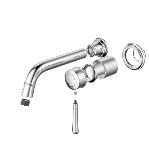 Riviere Wall Basin or Bath Mixer 175mm Trim Kit Chrome [334340]