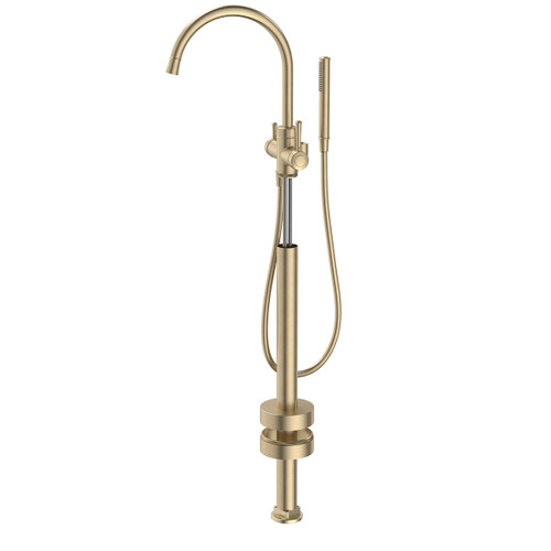 Riviere Freestanding Bath Filler with Handshower Trim Kit Brushed Brass [334274]