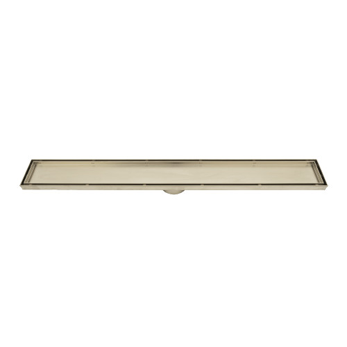 Linear Tile Insert Shower Grate 900mm Length and 74mm Outlet Warm Brushed Nickel [295541]