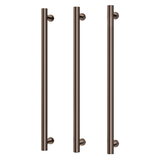 Heated Triple Towel Rail Round 800mm Brushed Bronze [334466]
