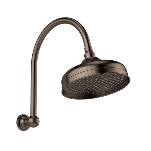 Cromford High-Rise Shower Arm & Rose 210mm Brushed Bronze [337285]