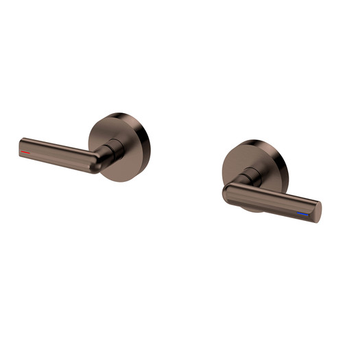 Vivid Slimline Plus Lever Wall Top Assemblies 15mm Extended Spindles Brushed Bronze [337295]