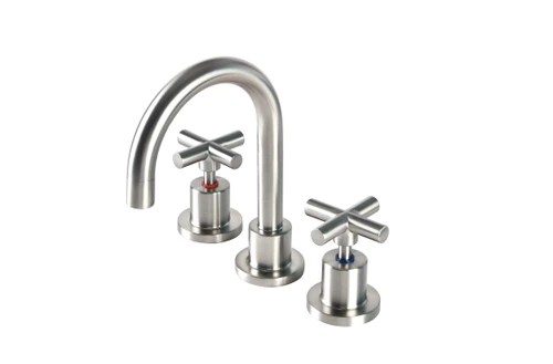 Alpha Cross Handle Basin Set J/V Brushed Nickel LF [305065]