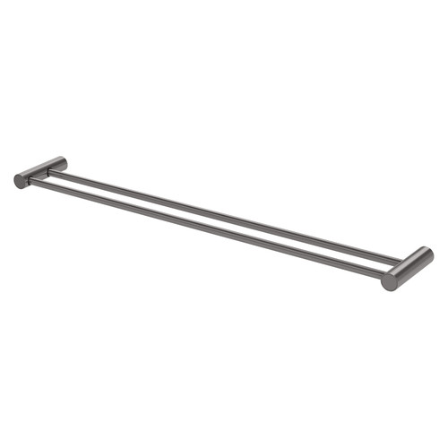Vivid Slimline Double Towel Rail 800mm Brushed Carbon [278891]