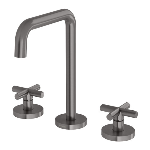 Vivid Slimline Plus Basin Set Brushed Carbon [278895]