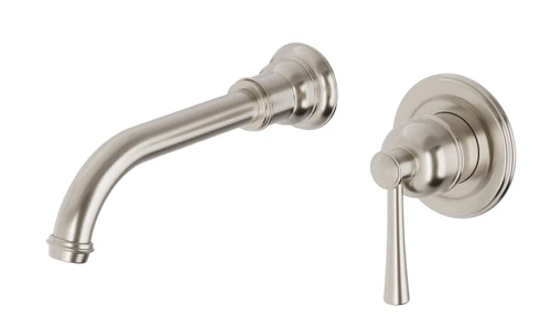 Cromford SwitchMix Wall Basin or Bath Mixer Set Fit-Off Kit Brushed Nickel Lead Free [306129]