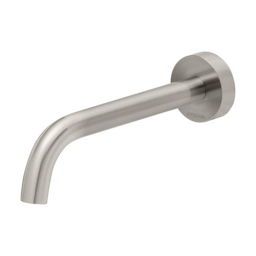 Vivid Slimline Wall Bath Spout 180mm Curved Brushed Nickel Lead Free [311047]
