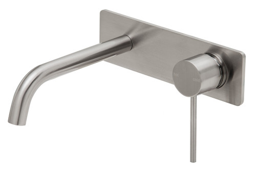 Vivid Slimline SwitchMix Wall Basin or Bath Mixer Set 180mm Brushed Nickel Lead Free [311697]