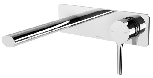 Vivid Slimline Oval SwitchMix Wall Bath or Basin Mixer Set 180mm Spout Fit-Off Kit Chrome Lead Free [312252]